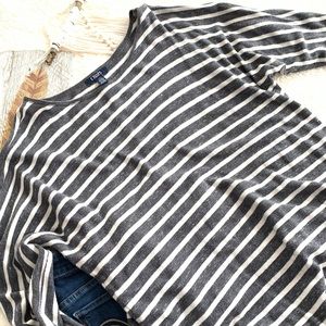 CHAPS Denim Sweater Striped Dolman Sleeve